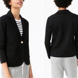 J. Crew Camille Shrunken Sweater Blazer Black Wool Modest Knit Medium